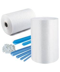 Bubble wrap and expandend polyethylene for protective packaging