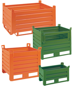 Sheet metal industrial containers