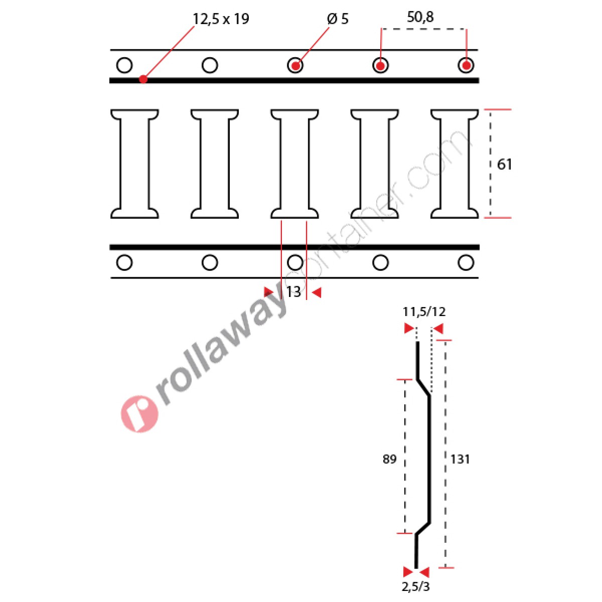 Luidspreker geboren scherm 2 Zinc-plated steel e-track rails from 3 meters
