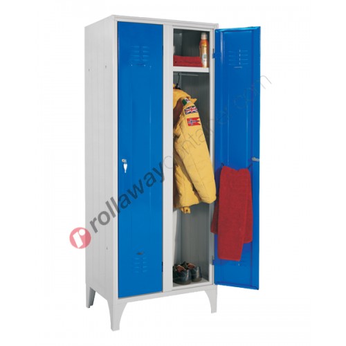 Clothes Locker Metal 2 Doors With Lock, Metal Clothes Storage Cabinets