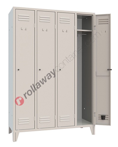 Clothes locker space saver metal 4 doors with lock 4 places monoblock Armet