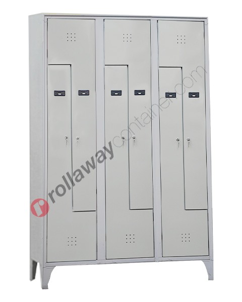 Z type clothes locker space saver metal 6 doors with lock monoblock Fasma