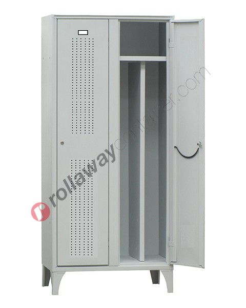 Clean and dirty lockers metal 2 ventilated doors with lock 2 places