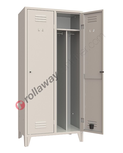 Clean and dirty lockers metal 2 doors with lock 2 places monoblock Armet