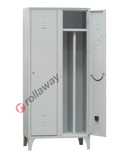 Clean and dirty lockers metal 2 doors with lock 2 places monoblock Fasma