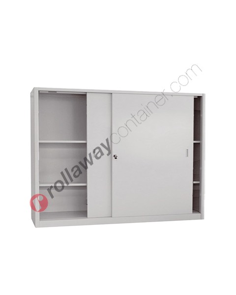 Metal storage cupboard 2 sliding doors H 90