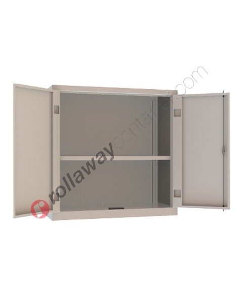 Metal storage cupboard H 100 2 doors 1 shelf with lock Armet