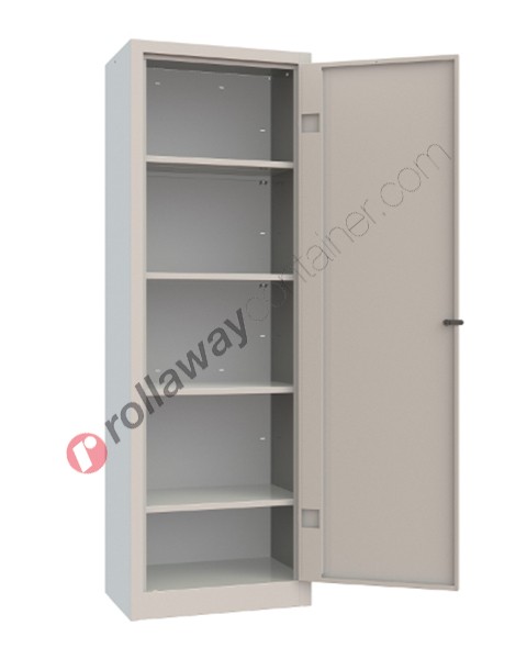 Metal storage cupboard H 180 1 door 4 shelves with lock Armet