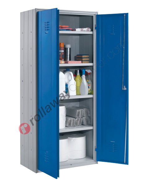 Metal storage cupboard H 180 2 doors 4 shelves with lock Fasma
