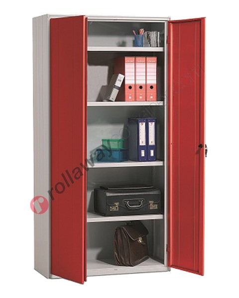 Metal storage cupboard H 200 2 doors 4 sheves with lock Fasma