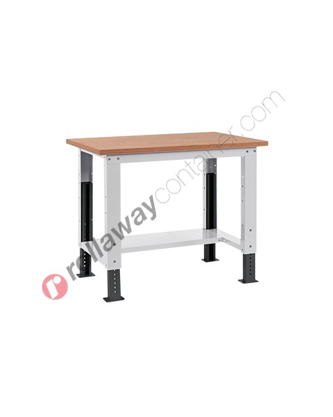 Work table with wooden top 1024 x 750 H 732 / 1107 mm Work up