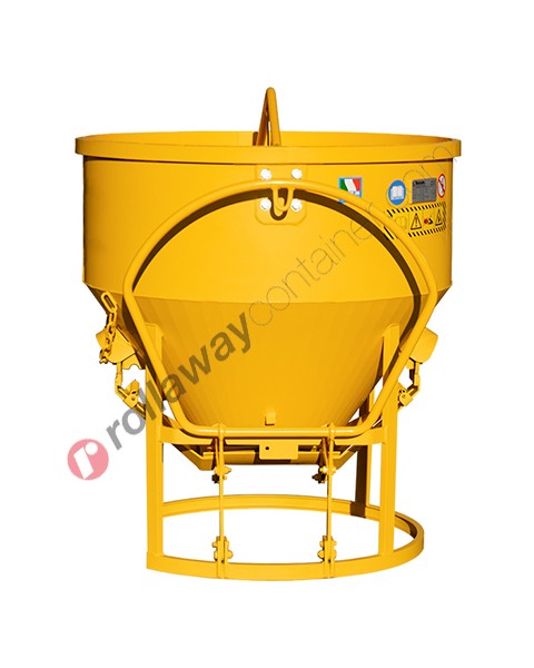 Conical concrete bucket with central unloading capacity up to 7800 kg