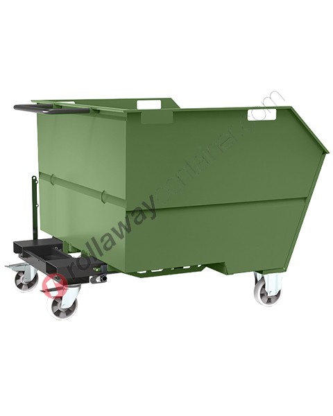Forklift tipping skip with 4 wheels and capacity 2000 kg dismountable