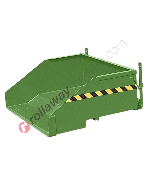 Forklift tipping skip with ground loading and capacity 1000 kg