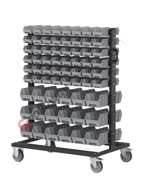 Bin Cart 1000 Trolley with open fronted storage bins