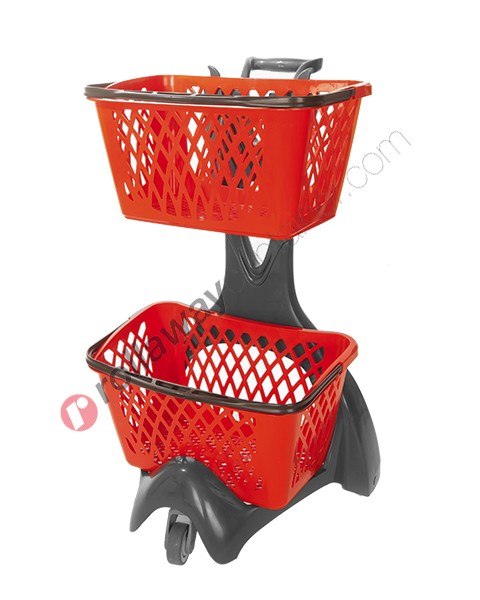 Plastic basket trolley