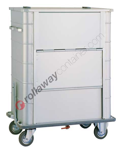Dirty laundry trolley in aluminum 1100 x 650 H 1425