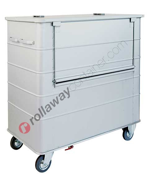 Dirty laundry trolley in aluminum 1400 x 760 H 1340