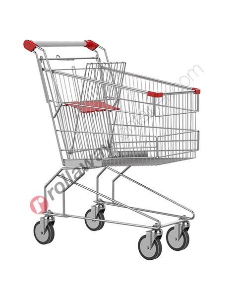 Supermarket trolley in metal wire 125 l
