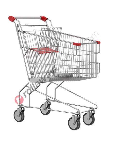 Supermarket trolley in metal wire 150 l