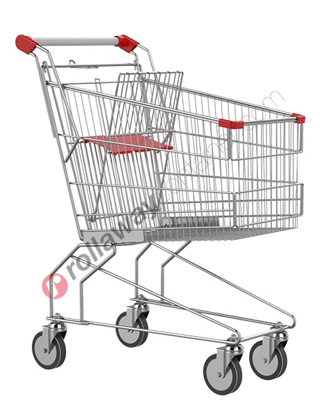 Supermarket trolley in metal wire 180 l