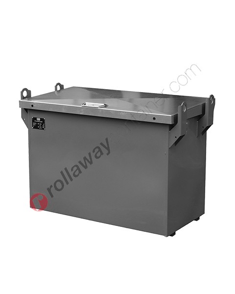 Site tool box in steel with lifting hooks