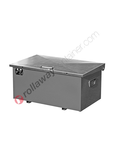 Site tool box in steel with lifting handles