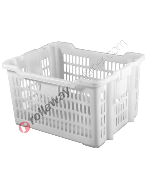 Plastic insertable and stackable bakery basket 780 x 500 H 420 mm perforated