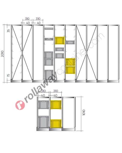 Configure your shelving euro container for euroboxes 400 x 300 mm