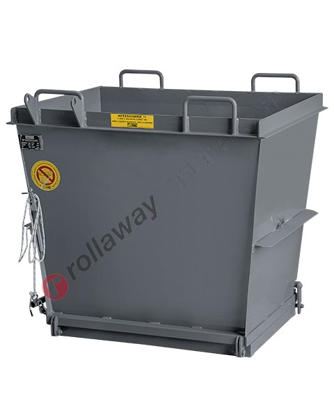 Drop bottom opening skip for contruction sector with single caseback capacity 1700 kg