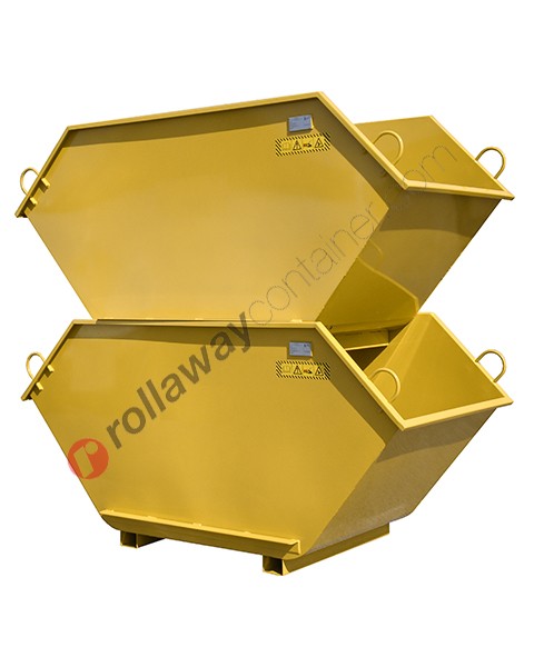 Stackable sheet metal container for construction site material and equipment