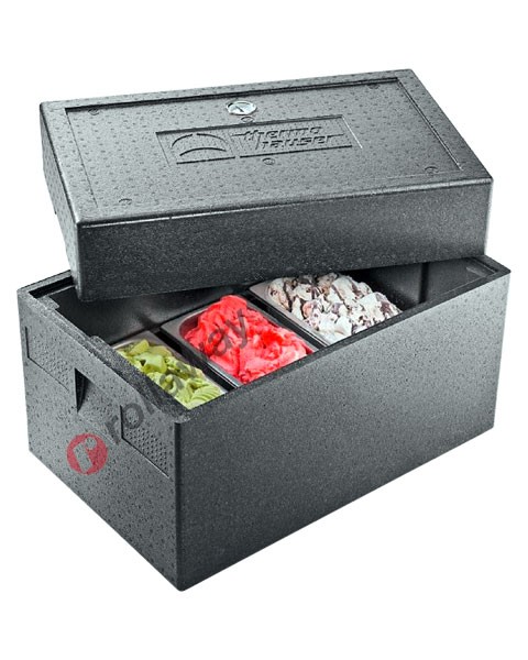 EPP insulated box for ice cream with high lid and thermometer