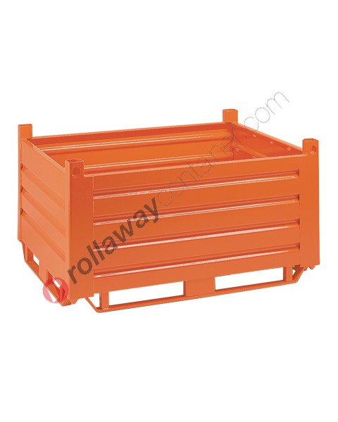 Sheet metal container heavy with flat skids on 4 sides Jumbo