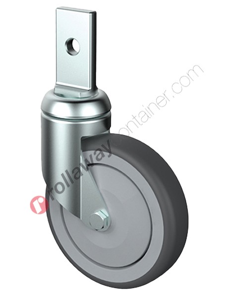 Rubber bolt hole swivel shopping cart wheel with flange joint