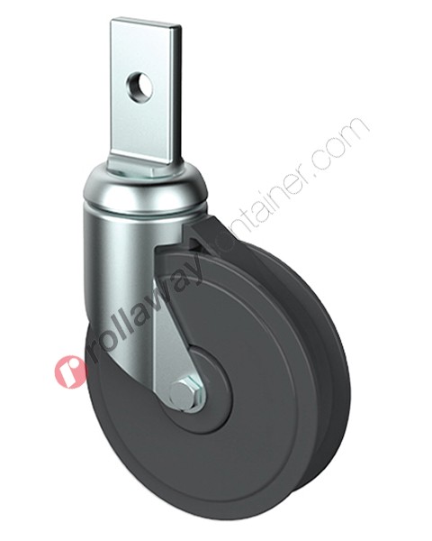 Polyurethane bolt hole swivel shopping cart wheel with flange joint for moving walkaways