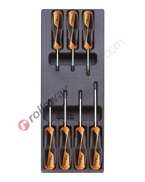 Beta tools in hard thermoformed tray T205 with 7 tools