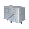 Laundry trolley in aluminum for laundry with perforated walls