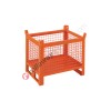 Small mesh container with skids on short side