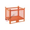 Mesh container with skids on long side