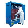 Drum storage cabinet in galvanized painted steel 1360 x 920 x 1845 mm with spill pallet for 2 x 200 lt drums