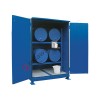 Drum storage cabinet in galvanized painted steel 1880 x 1450 x 2550 mm with spill pallet and thermal insulation