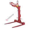 Telescopic crane fork with manual balancing, forged fork tines and hooks for safety net