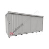 Modulcontainer open space in steel with spill pallet and sliding doors group size 2