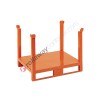 Sheet metal pallet with free resistant uprights and sleds on long side capacity 1500 kg