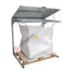 Big bag rack 1000 liters with tubular structure and lid in galvanized steel