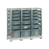Shelving euro container 1090 x 400 H 1010 mm with 18 euroboxes 400 x 300 mm
