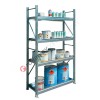 Metal storage shelves 1305 x 600 x 2200 mm with 4 spill pallet shelves