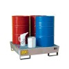 Drum spill pallet cone-shaped in galvanized steel with grid 1200 x 1200 x 300 mm for 4 drums