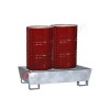 Drum spill pallet cone-shaped in steel with perforated grid 1310 x 800 x 340 mm for 2 drums
