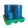 Drum spill pallet 260 liter in polyethylene with grid 1320 x 1320 x 270 mm for 4 drums